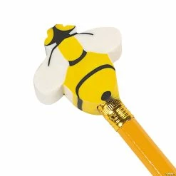 Budget ⭐ Busy Bee Eraser Pencil Toppers - 24 Pc. 🔥