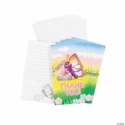 Cheapest 🌟 Butterfly 1st 🥳 Birthday Thank You Cards - 8 Pc. 😍