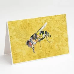 Budget 😍 Caroline's Treasures Bee on Yellow Greeting Cards and Envelopes Pack of 8, 7 x 5, Insects 💯