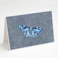Promo ⌛ Caroline's Treasures Butterfly on Gray Greeting Cards and Envelopes Pack of 8, 7 x 5, Insects 🎁