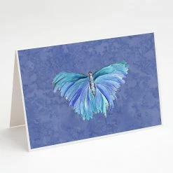 Budget 😉 Caroline's Treasures Butterfly on Slate Blue Greeting Cards and Envelopes Pack of 8, 7 x 5, Insects 👍