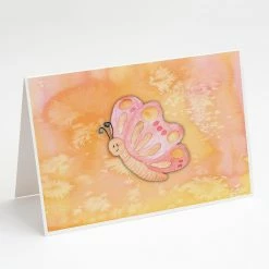 Promo 🛒 Caroline's Treasures Butterfly Watercolor Greeting Cards and Envelopes Pack of 8, 7 x 5, Insects 🛒