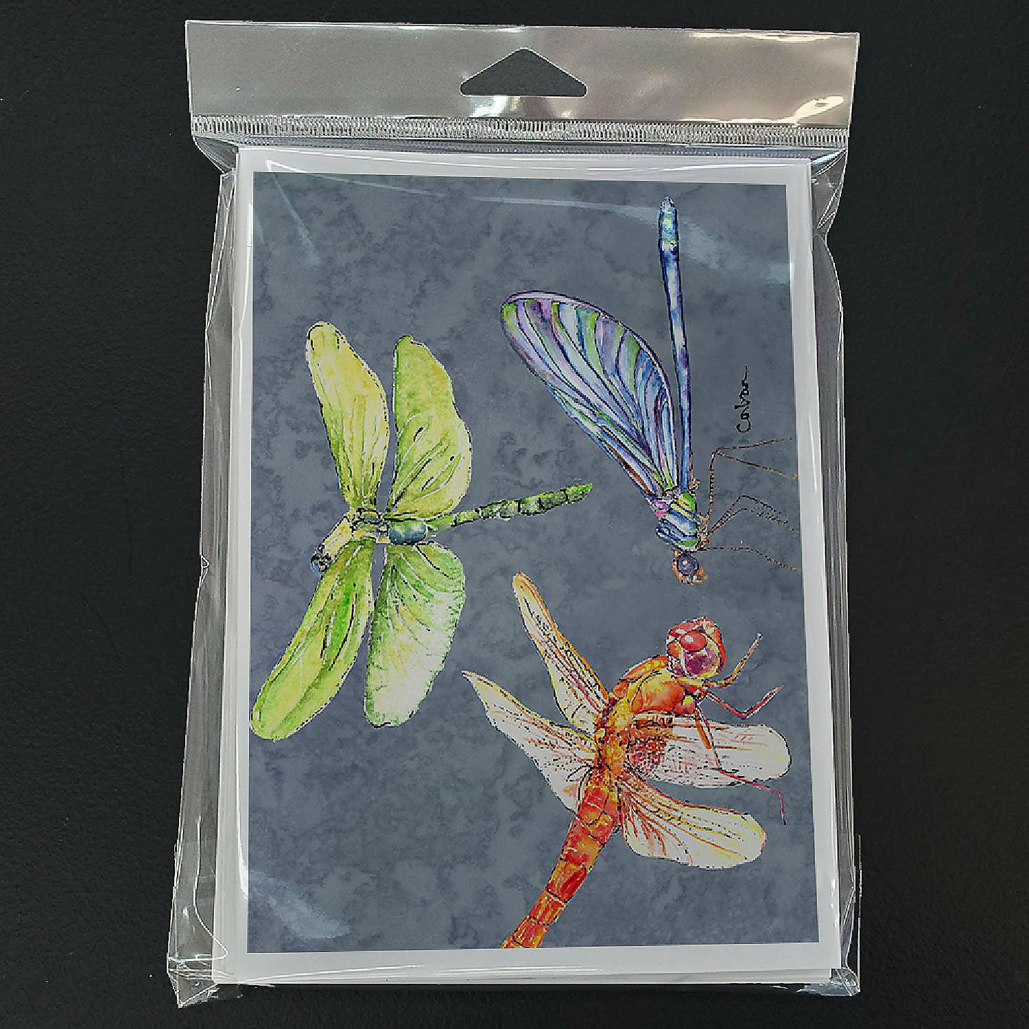 Hot Sale π Caroline's Treasures Dragonfly Times Three Greeting Cards and Envelopes Pack of 8, 7 x 5, Insects π - Image 3