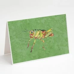 Cheap 🌟 Caroline's Treasures Grasshopper on Avacado Greeting Cards and Envelopes Pack of 8, 7 x 5, Insects 🎉