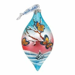 Cheapest ❤️ G. Debrekht Butterfly Drop Glass Ornament Wildlife Holiday Decor 🥰