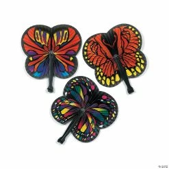 Budget 🌟 Monarch Butterfly-Shaped Folding Hand Fans - 12 Pc. 👍