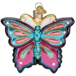 Deals ✔️ Old World 🔔 Christmas Hanging Glass Tree Ornament, Fanciful Butterfly 😍