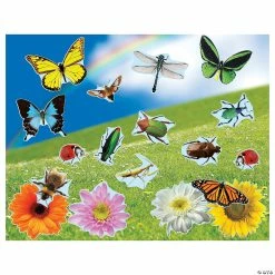 Cheap 🌟 Realistic Bugs & Flowers Sticker Scenes - 12 Pc. 😍